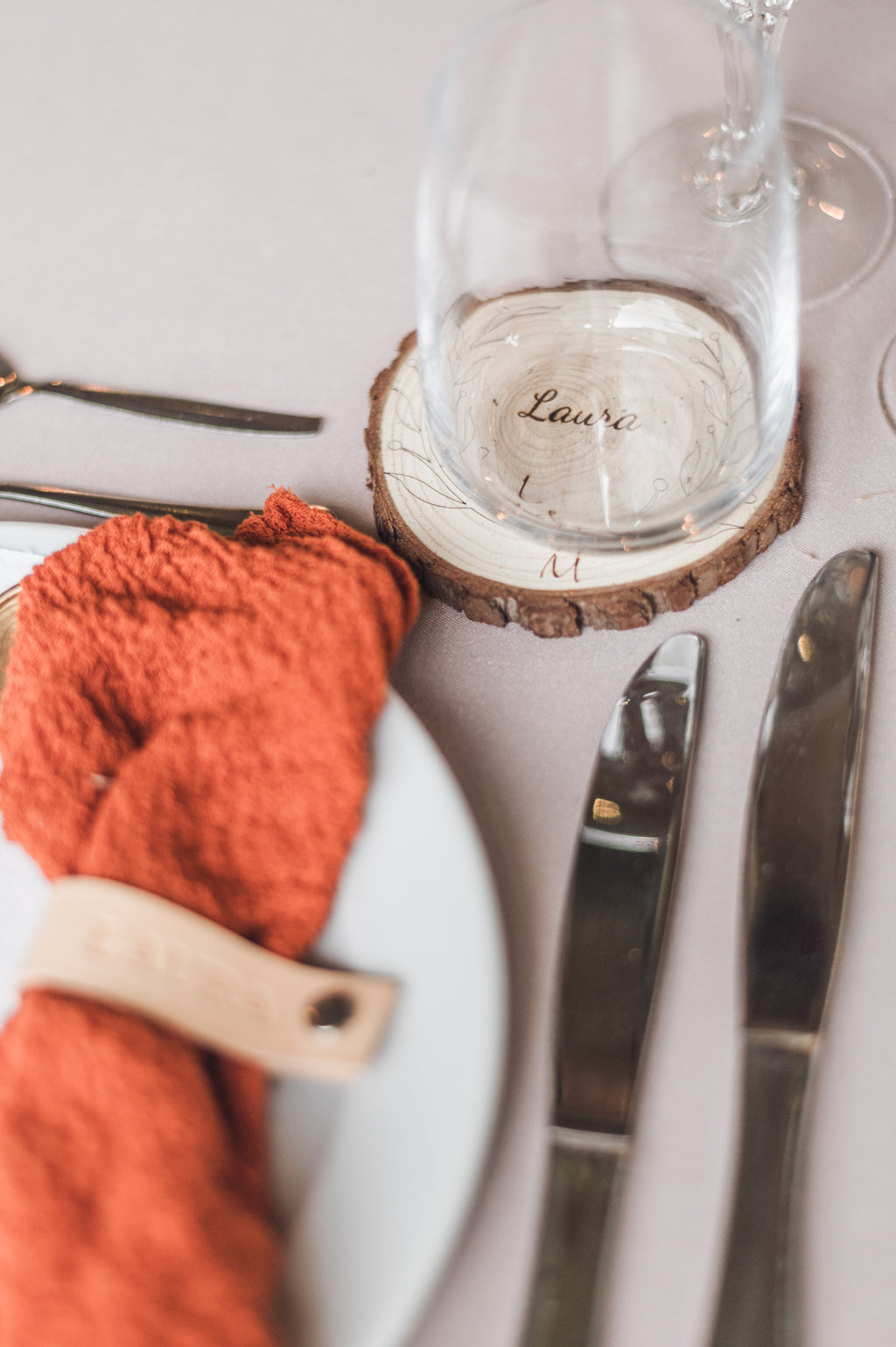 Dessous de verre personnalisés, rondins de bois gravés, 10cm