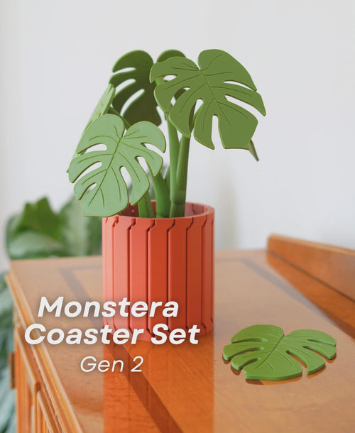 Sous-verres Monstera magnétiques, fausse plante imprimée en 3D, décoration de table, personnalisable, ForgeCore