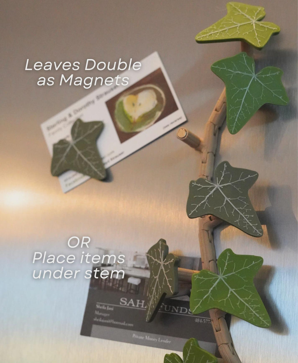 Lierre magnétique pour réfrigérateur, décoration, fausse plante, plante artificielle, décor cuisine, magnets, imprimé en 3D, ForgeCore