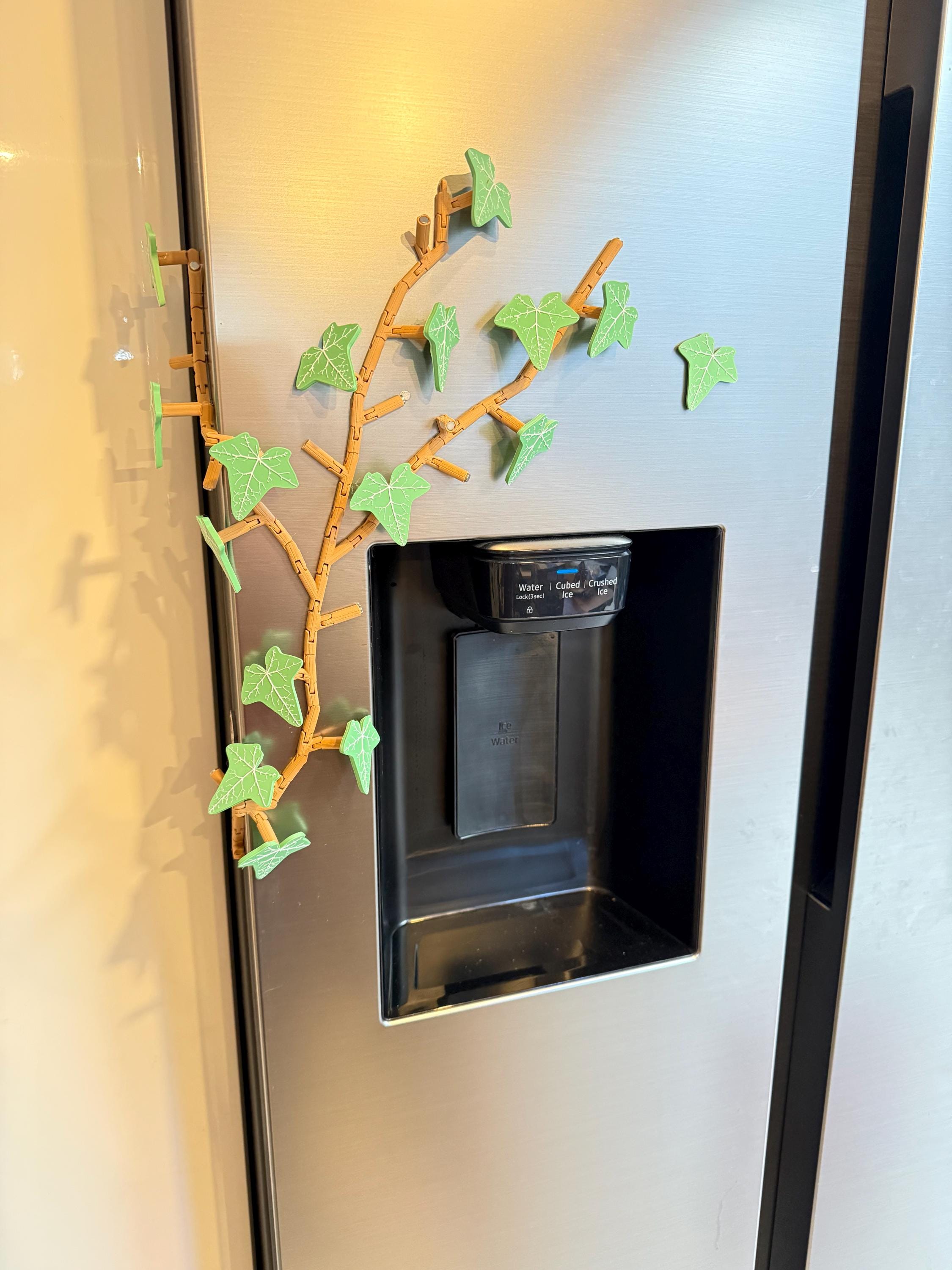 Lierre magnétique pour réfrigérateur, décoration, fausse plante, plante artificielle, décor cuisine, magnets, imprimé en 3D, ForgeCore
