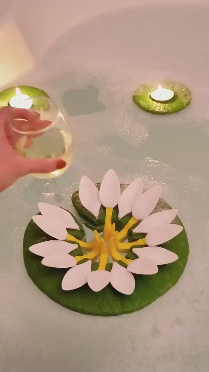 Supports flottants pour verre à vin et bougies, imitation nénuphar, pétales auto-ajustables, imprimé en 3D, 25cm, ForgeCore